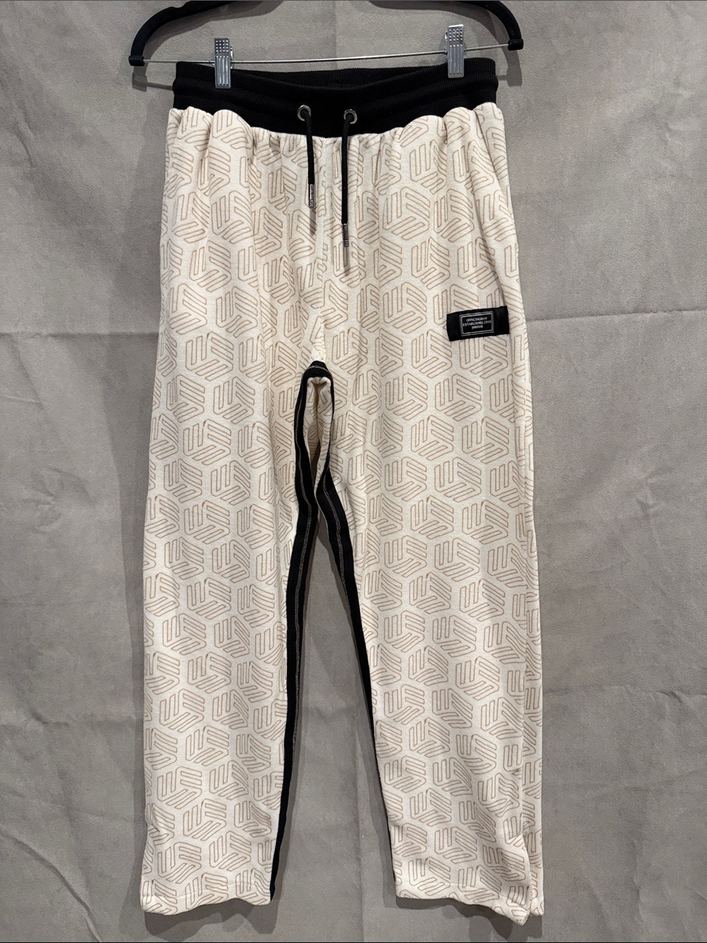 BOOHOO MAN Cream & Black Geometric Track Jacket and Joggers Set. LIKE NEW‼️ - Picture 8 of 14